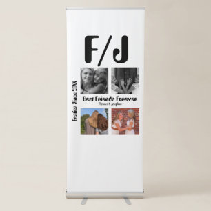 Personalised Best friends forever 4 photo collage Retractable Banner