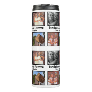 Personalised Best friends forever 4 photo collage Thermal Tumbler