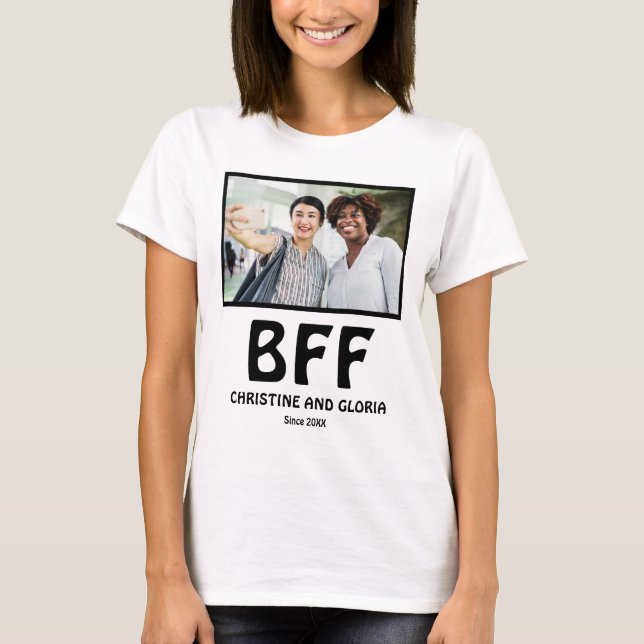 Personalised best friends forever bff photo  T-Shirt (Front)