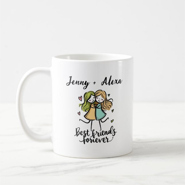 Personalised Best Friends Forever Mug – BFF Gift (Left)