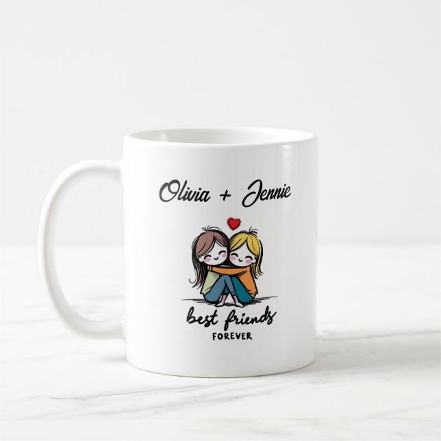 Personalised Best Friends Forever Mug – BFF Gift (Left)