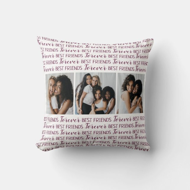 Personalised Best Friends Forever Photo Collage Cushion (Front)