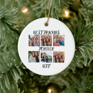 Personalised "Best Friends Forever" Photo Template Ceramic Tree Decoration