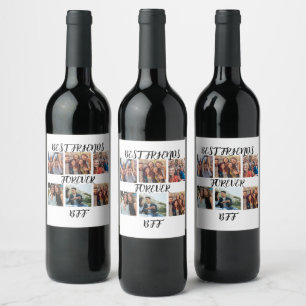 Personalised "Best Friends Forever" Photo Template Wine Label
