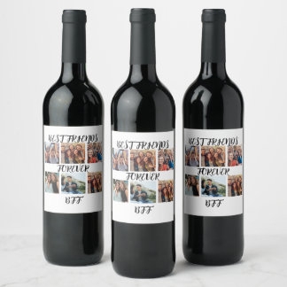 Personalised "Best Friends Forever" Photo Template Wine Label
