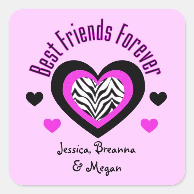 Personalised: Best Friends Forever Stickers (Front)