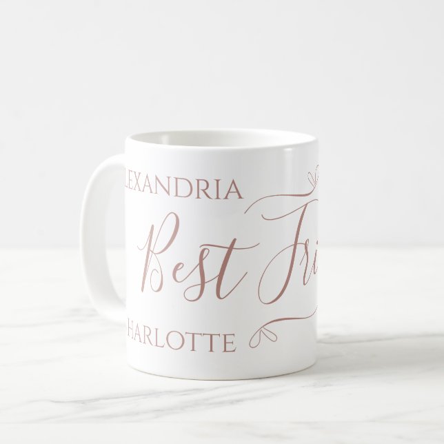 Personalised Best Friends Minimal Modern Coffee Mug (Front Left)