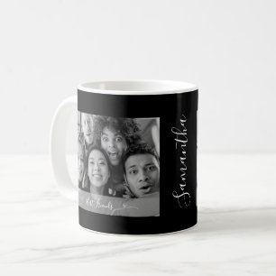 Personalised Best Friends Photo Black and White Coffee Mug