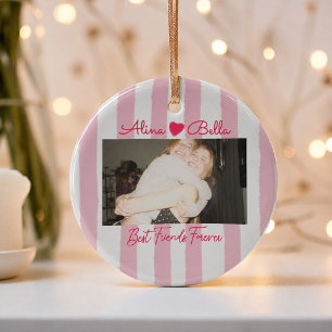 Personalised Best Friends Photo Christmas Ornament