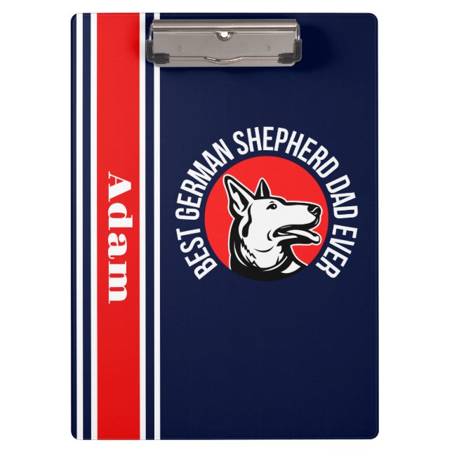 Personalised Best German Shepherd Dad Ever Clipboard (Front)