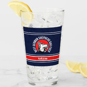 Personalised Best German Shepherd Dad Ever Glass