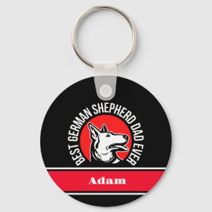 Personalised Best German Shepherd Dad Ever Key Ring