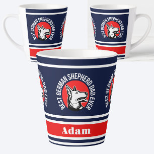 Personalised Best German Shepherd Dad Ever Latte Mug