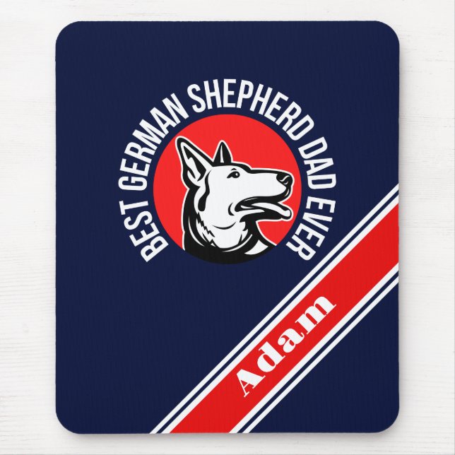 Personalised Best German Shepherd Dad Ever Mouse Mat (Front)