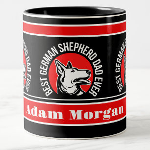 Personalised Best German Shepherd Dad Ever Two-Tone Coffee Mug