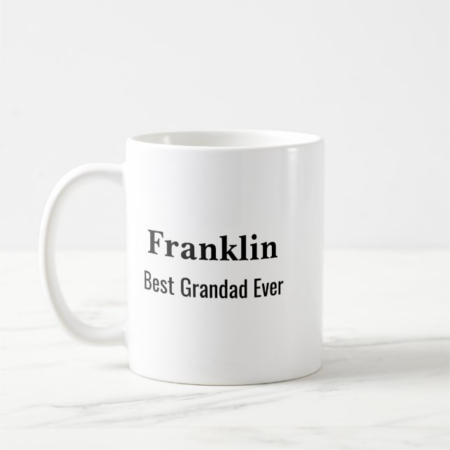 Personalised Best Grandad Ever Monogrammed  Coffee Mug (Left)