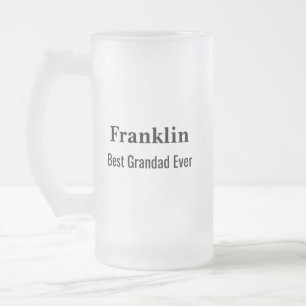 Personalised Best Grandad Ever Monogrammed  Frosted Glass Beer Mug