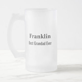 Personalised Best Grandad Ever Monogrammed Frosted Glass Beer Mug