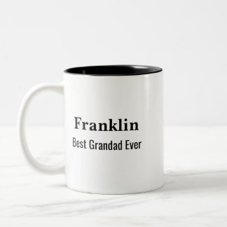 Personalised Best Grandad Ever Monogrammed Two-Tone Coffee Mug