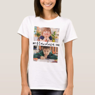 Personalised Best Grandma Ever 2 Photo Collage T-Shirt