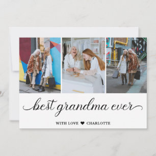 Personalised Best Grandma Ever 3 Photo Collage Card