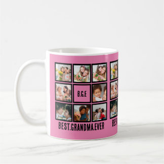 Personalised Best Grandma Ever 8 Photo Collage Coffee Mug