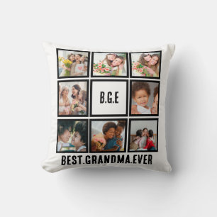 Personalised Best Grandma Ever 8 Photo Collage Cushion