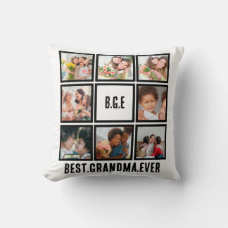 Personalised Best Grandma Ever 8 Photo Collage Cushion