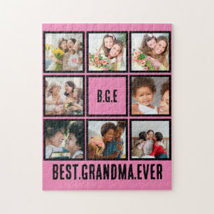 Personalised Best Grandma Ever 8 Photo Collage Jigsaw Puzzle