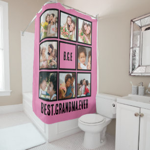 Personalised Best Grandma Ever 8 Photo Collage Shower Curtain