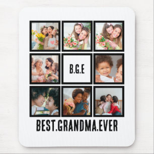 Personalised Best Grandma Ever 8 Photo Collage T-S Mouse Mat