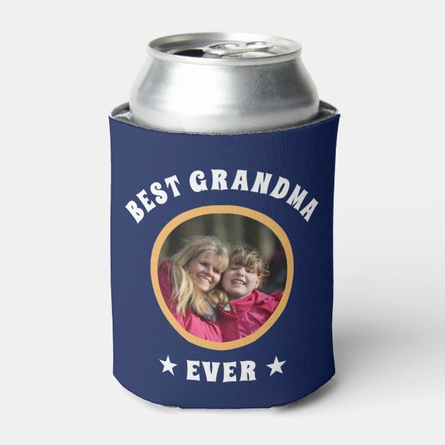 Personalised Best Grandma Ever Custom Family Photo Can Cooler (Can Front)