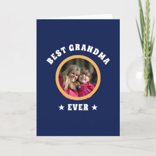 Personalised Best Grandma Ever Custom Family Photo Card