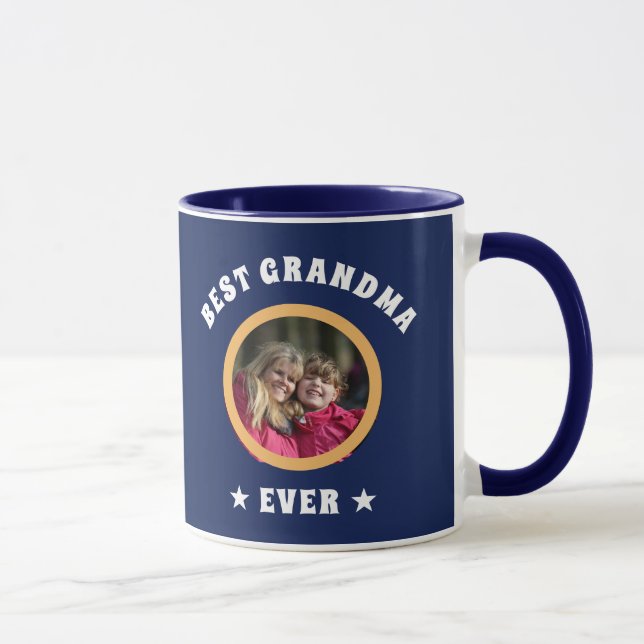 Personalised Best Grandma Ever Custom Family Photo Mug (Right)