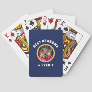 Personalised Best Grandma Ever Custom Family Photo Playing Cards