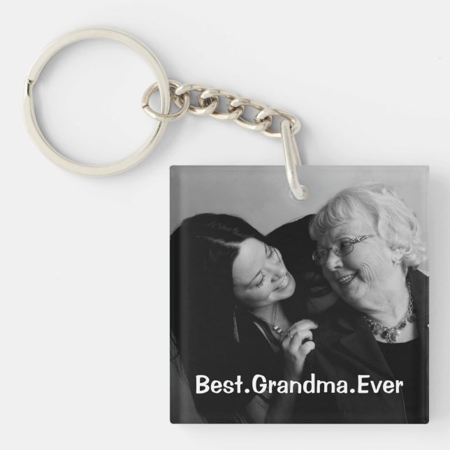 Personalised Best Grandma Ever Photo Key Ring (Front)