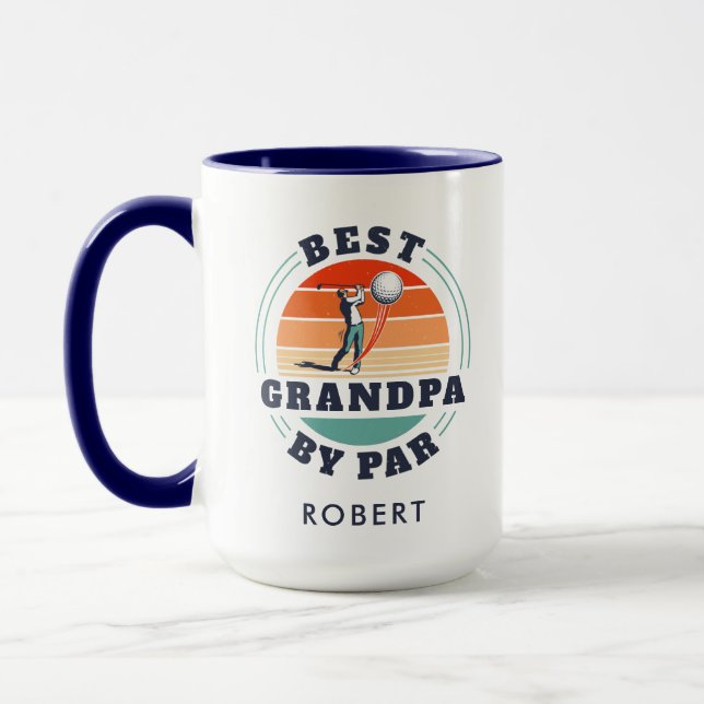 Personalised Best Grandpa By Par Golfing Lover Mug (Left)