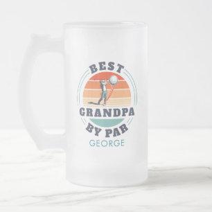 Personalised Best Grandpa By Par Grandparents Day Frosted Glass Beer Mug