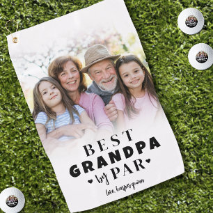 Personalised Best Grandpa By Par Photo Golf Towel