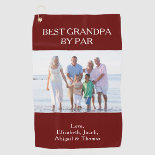 Personalised Best Grandpa By Par Photo Golf Towel