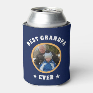 Personalised Best Grandpa Ever Custom Family Photo Can Cooler