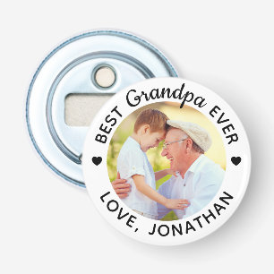Personalised Best Grandpa Ever Custom Photo Bottle Opener