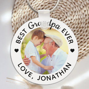 Personalised Best Grandpa Ever Custom Photo Key Ring