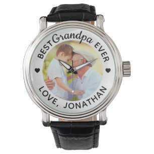 Personalised Best Grandpa Ever Custom Photo Watch