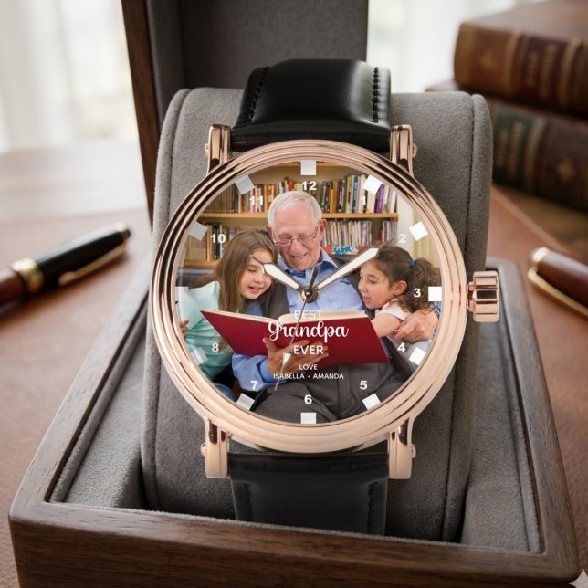 Personalised "best Grandpa ever  Modern Typography Watch (Creator Uploaded)