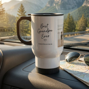 Personalised Best Grandpa Ever Photo Travel Mug