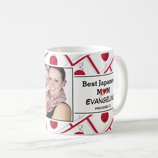 Personalised  Best Japanese Mum Proverbs 31 Photo Coffee Mug (Front Right)