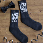Personalised Best Man Bachelor Party Wedding Socks<br><div class="desc">Which Best Man would not absolutely adore a pair of personalised black wedding socks as thank you gift? I don't know one that wouldn't. Add his name and your wedding date.</div>