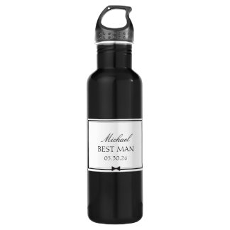 Personalised Best Man Bowtie Wedding Party Gift 710 Ml Water Bottle