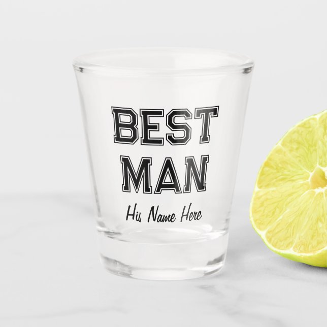 Personalised Best Man Custom Name Bachelor Party Shot Glass (Front)